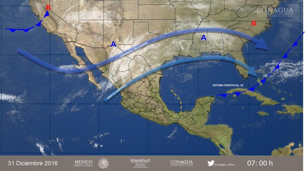 Prevén lluvias y bajas temperaturas en el norte del país - clima-31-dic-1024x576