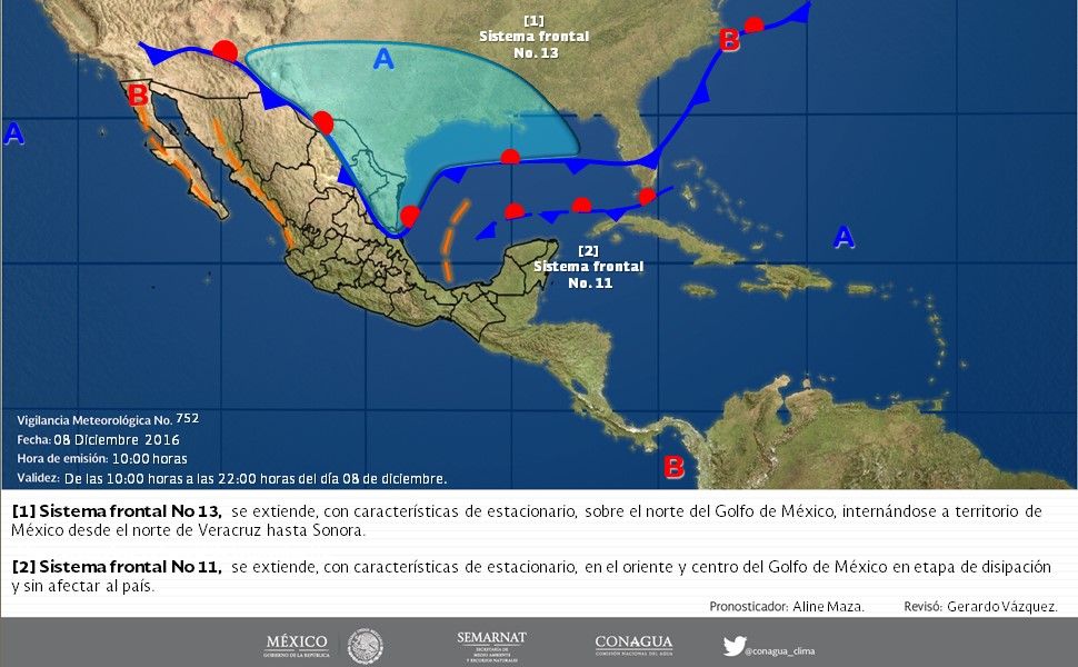 Prevén caída de aguanieve en Chihuahua y Coahuila - clima