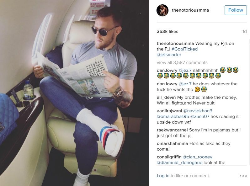 Conor McGregor comparte una fotografía leyendo el periódico al revés - conor-mcgregor