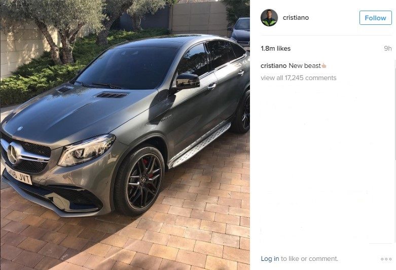 Cristiano Ronaldo comparte en Instagram su nuevo coche - cr7