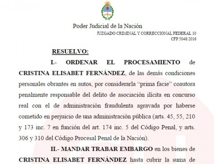Procesan a Cristina Fernández - cristina-fernandez
