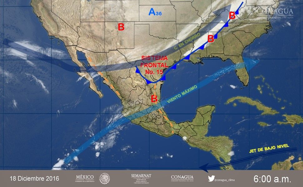 Frente frío 15 provocará lluvias en gran parte de México - frente-frio-15-2