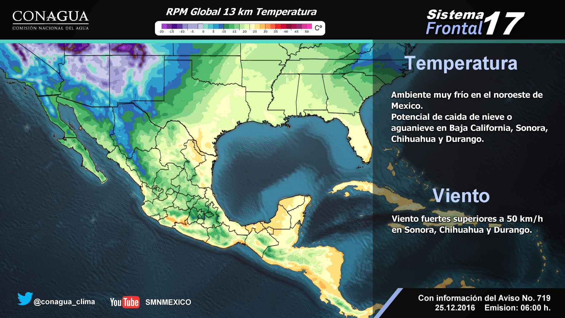 Frente frío 17 podría provocar nevadas en el norte del país - frente-frio-17