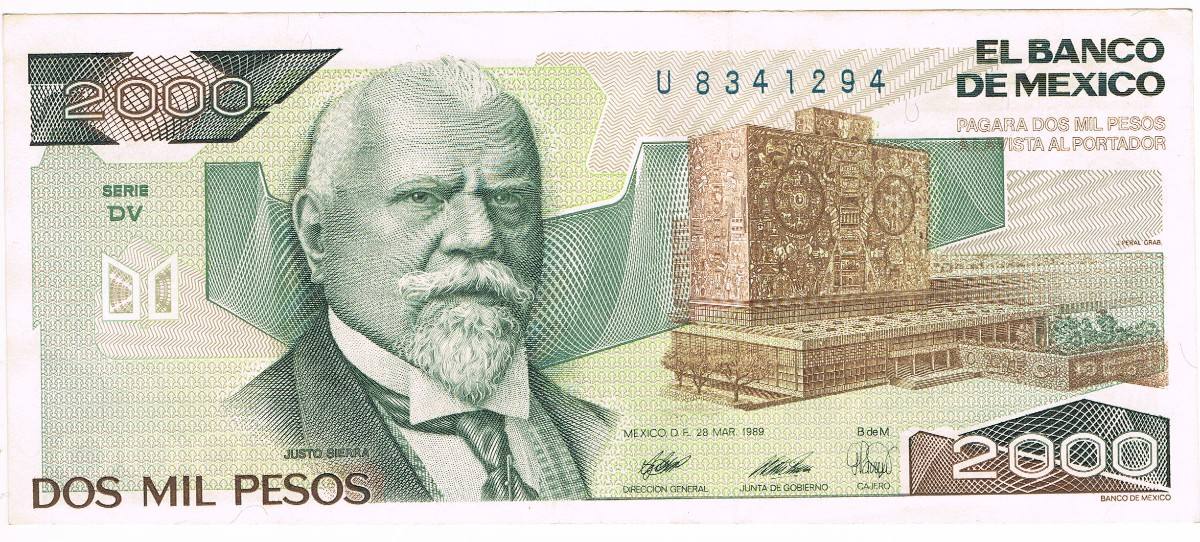 Personajes en los billetes de México - justo-sierra