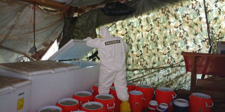 Semar asegura una tonelada de metanfetaminas en Sinaloa