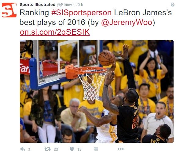 Sports Illustrated nombra a LeBron James como deportista del año - lebron-tuit