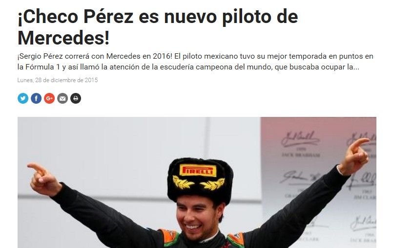 Lo que sabemos de la supuesta llegada de "Checo" Pérez a Mercedes - mediotiempo-día-de-los-inocentes-checo-perez