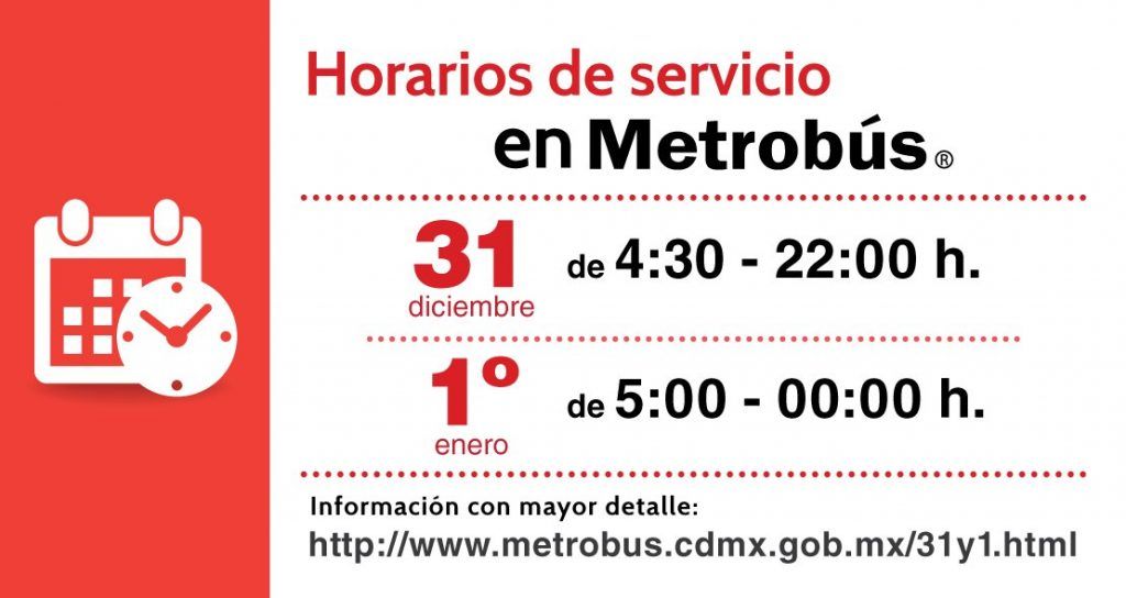 Horarios para fin de año del transporte público en la Ciudad de México - metrobus-@MetrobusCDMX-1024x544