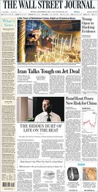 Cuauhtémoc Blanco y Trump en primeras planas del lunes - portadas-19-dic-twsj