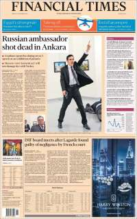 Asesinato de embajador ruso y ataque en Berlín en las primeras planas - portadas-20-dic-financial