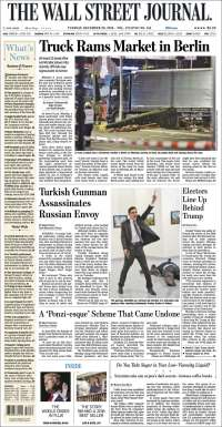 Asesinato de embajador ruso y ataque en Berlín en las primeras planas - portadas-20-dic-twsj