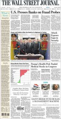 Tultepec, Pemex y embajador ruso asesinado en las primeras planas - portadas-23-dic-twsj