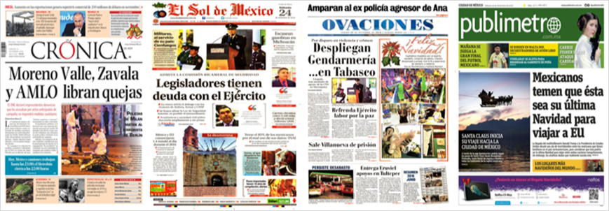 Trump, ONU y EE.UU. en las primeras planas del sábado - portadas-24-nov-1