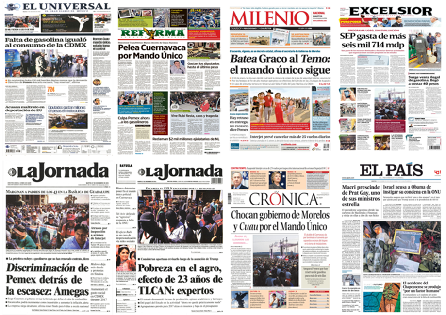 Mando Único y desabasto de gasolinas en primeras planas del martes