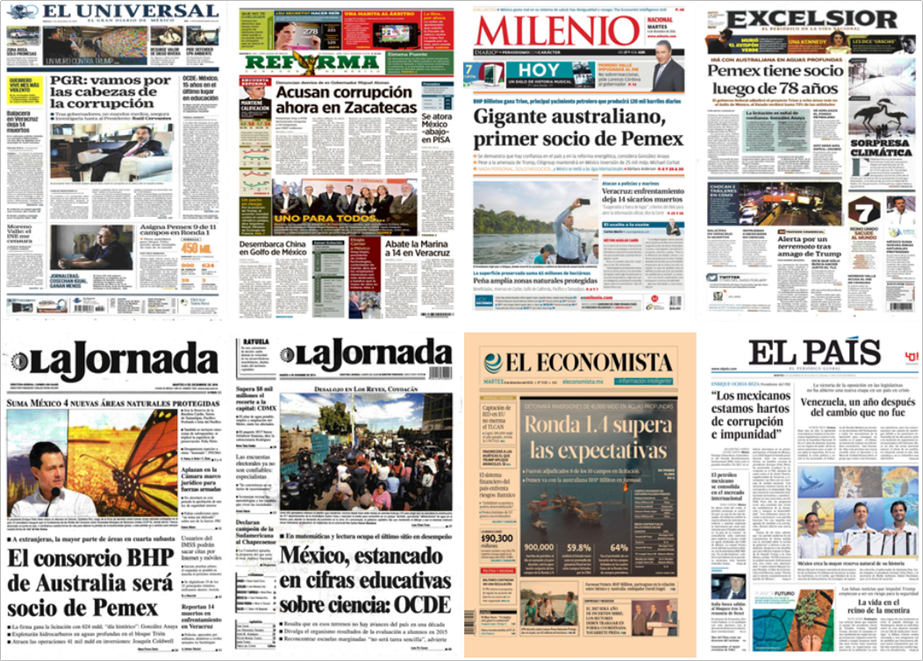 Pemex y Matteo Renzi en las primeras planas de México y el mundo