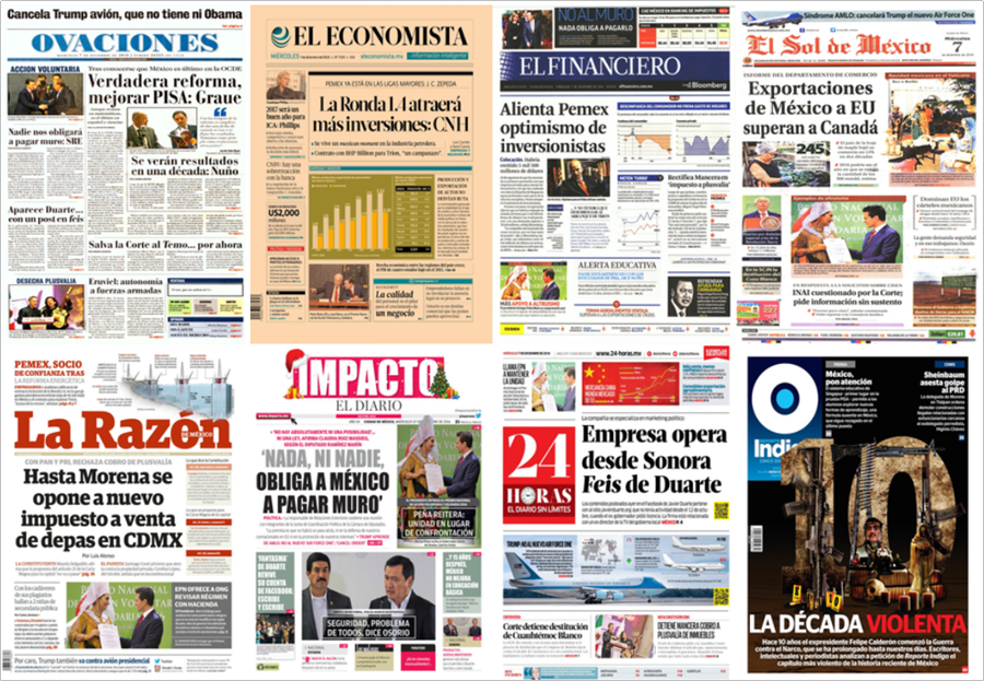 Pemex y Merkel en las primeras planas del miércoles - portadas-7-dic-1