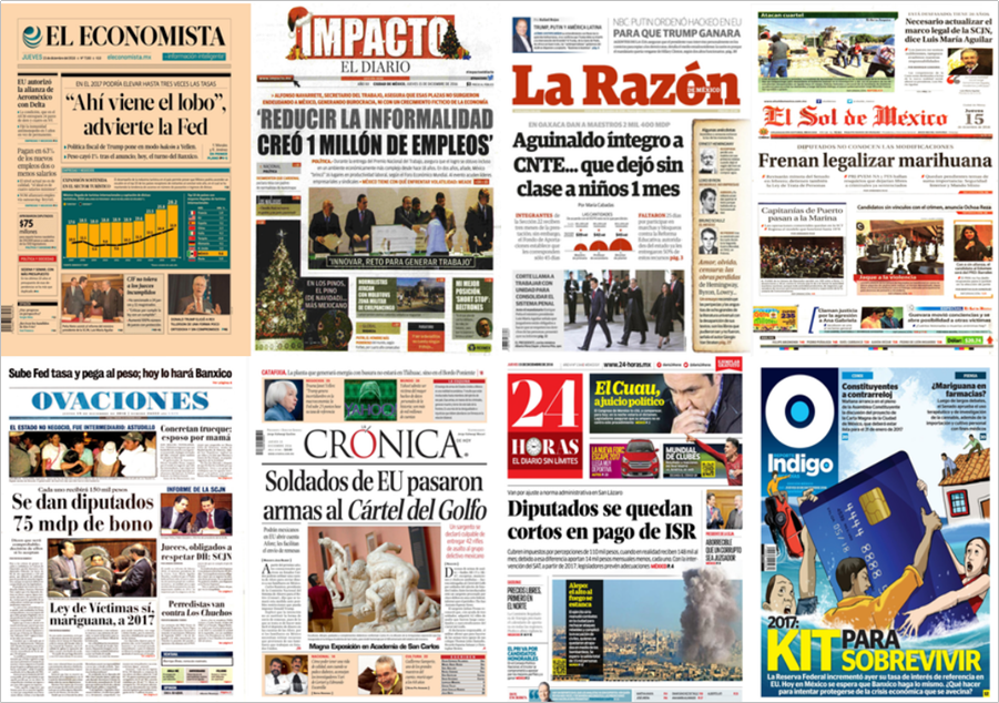 Bono a diputados y FED en las primeras planas de México y el mundo - primeras-planas-15-dic-1