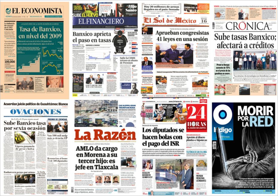 Banxico y Fed en las primeras planas del viernes - primeras-planas-16-dic-1