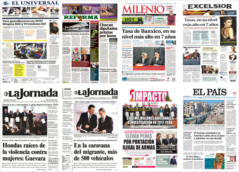 Banxico y Fed en las primeras planas del viernes