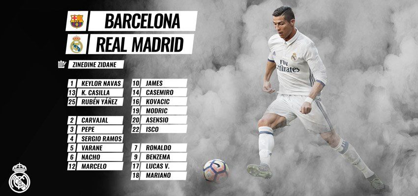 Zidane no quiso revelar la alineación para el Clásico - real-madrid-convocatoria-vs-barcelona-@realmadrid