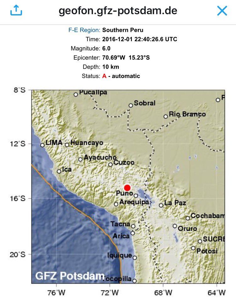 Sismo de magnitud 6.0 en Perú - sismo-peru