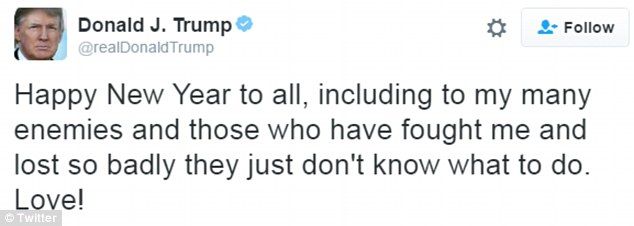 Trump desea feliz año nuevo a todos sus enemigos - trump-twitter