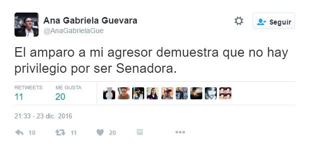 Otorgan amparo a presunto agresor de Ana Guevara - tuit-ana-guevara