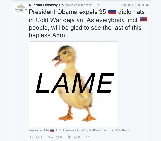 La respuesta de Rusia a Estados Unidos - tuit-rusia
