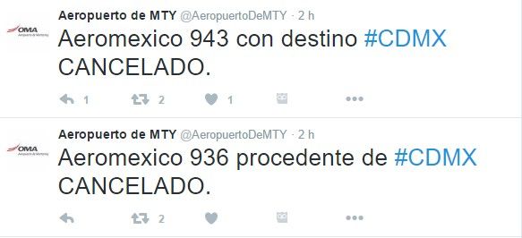 Aeropuerto de Monterrey suspende operaciones - tuits-aeropuerto-mty-5