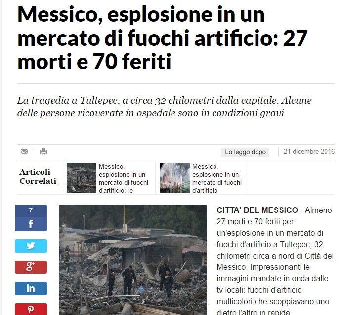 Reacciones de la prensa internacional por las explosiones en Tultepec - tultepec-a-repubblica