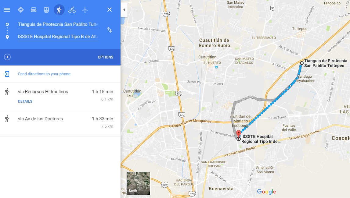 Mujer camina hasta hospital de Tultitlán desde el mercado de San Pablito - tutltitlan-tultepec