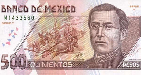 Personajes en los billetes de México - zaragoza