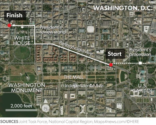 Los horarios de la ceremonia de investidura de Trump - 011417-inaug-friday-map3