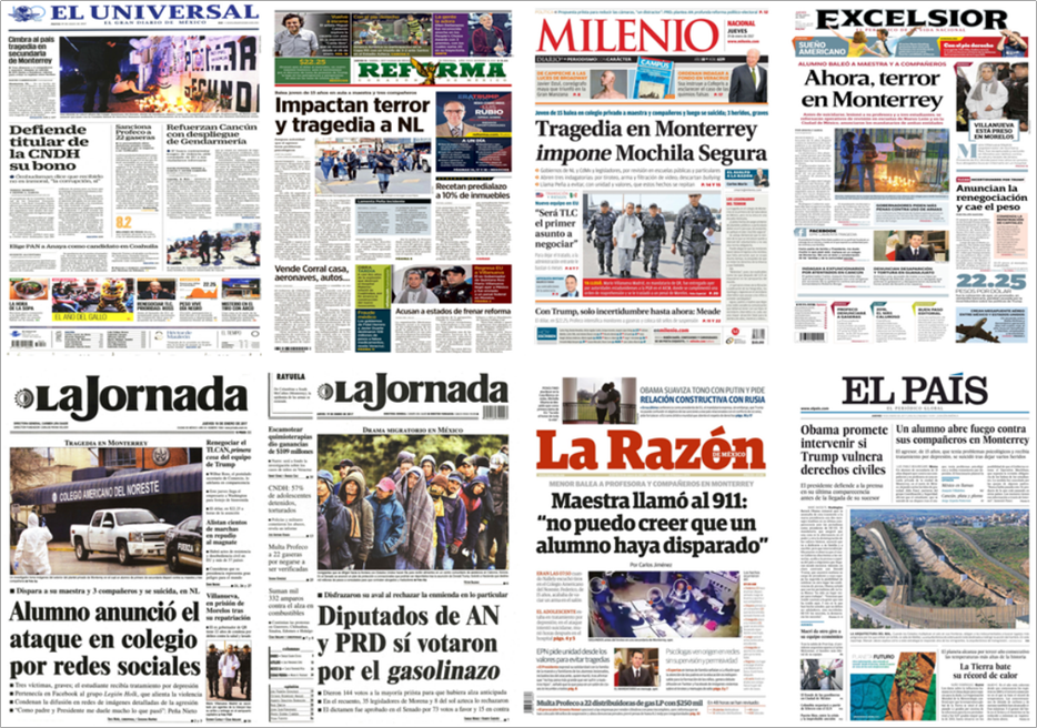 Agresión en colegio de Monterrey en las primeras planas