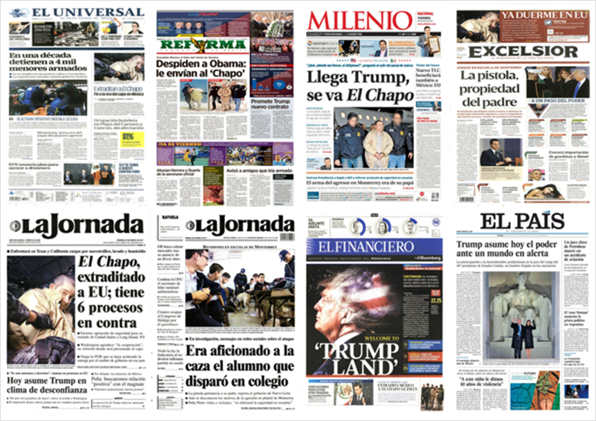 El Chapo y Donald Trump en las primeras planas del viernes