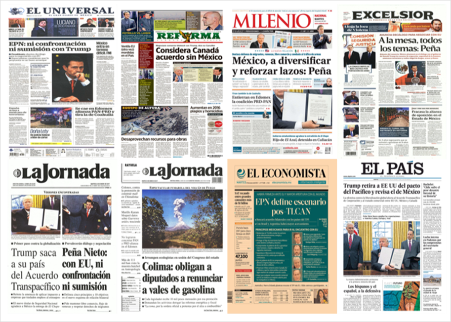 Renegociación del TLC en las portadas de los periódicos - 1-7