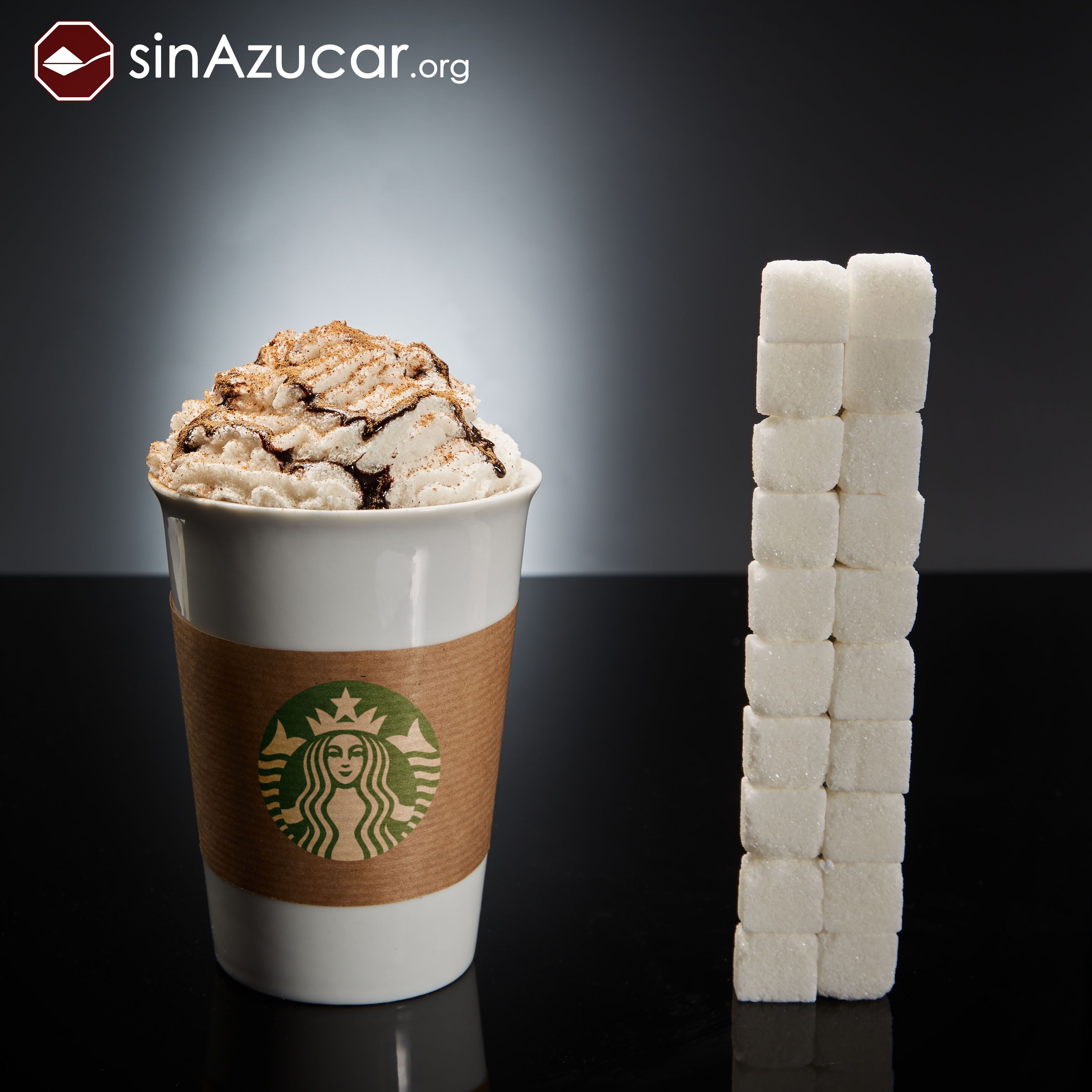 La cantidad gráfica de azúcar que tienen algunos alimentos - 12_starbucks