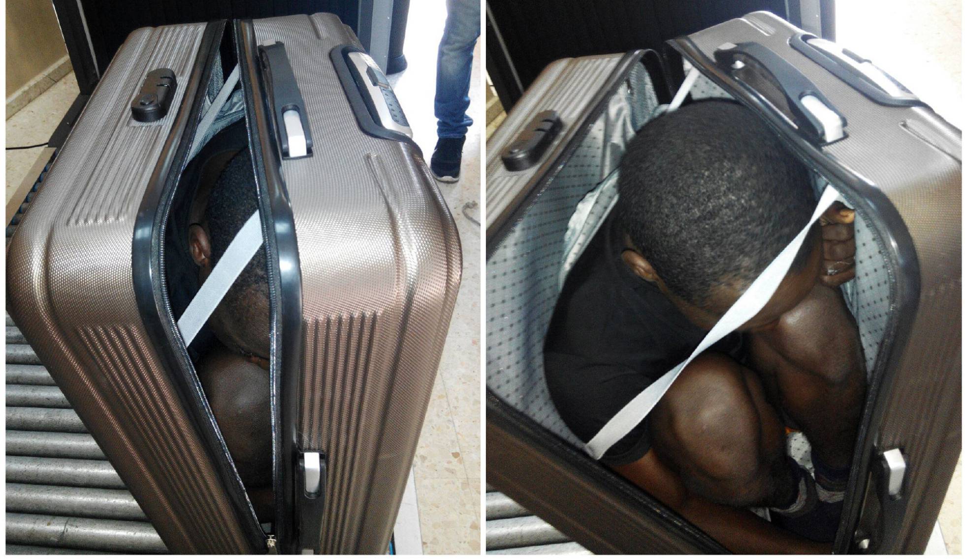 Detienen a mujer que llevaba a inmigrante en la maleta