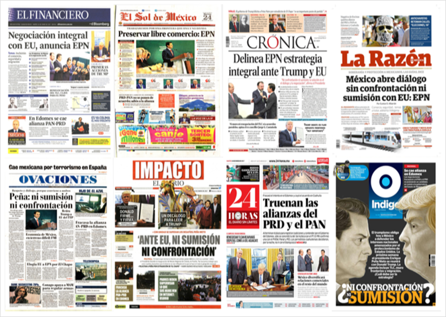 Renegociación del TLC en las portadas de los periódicos