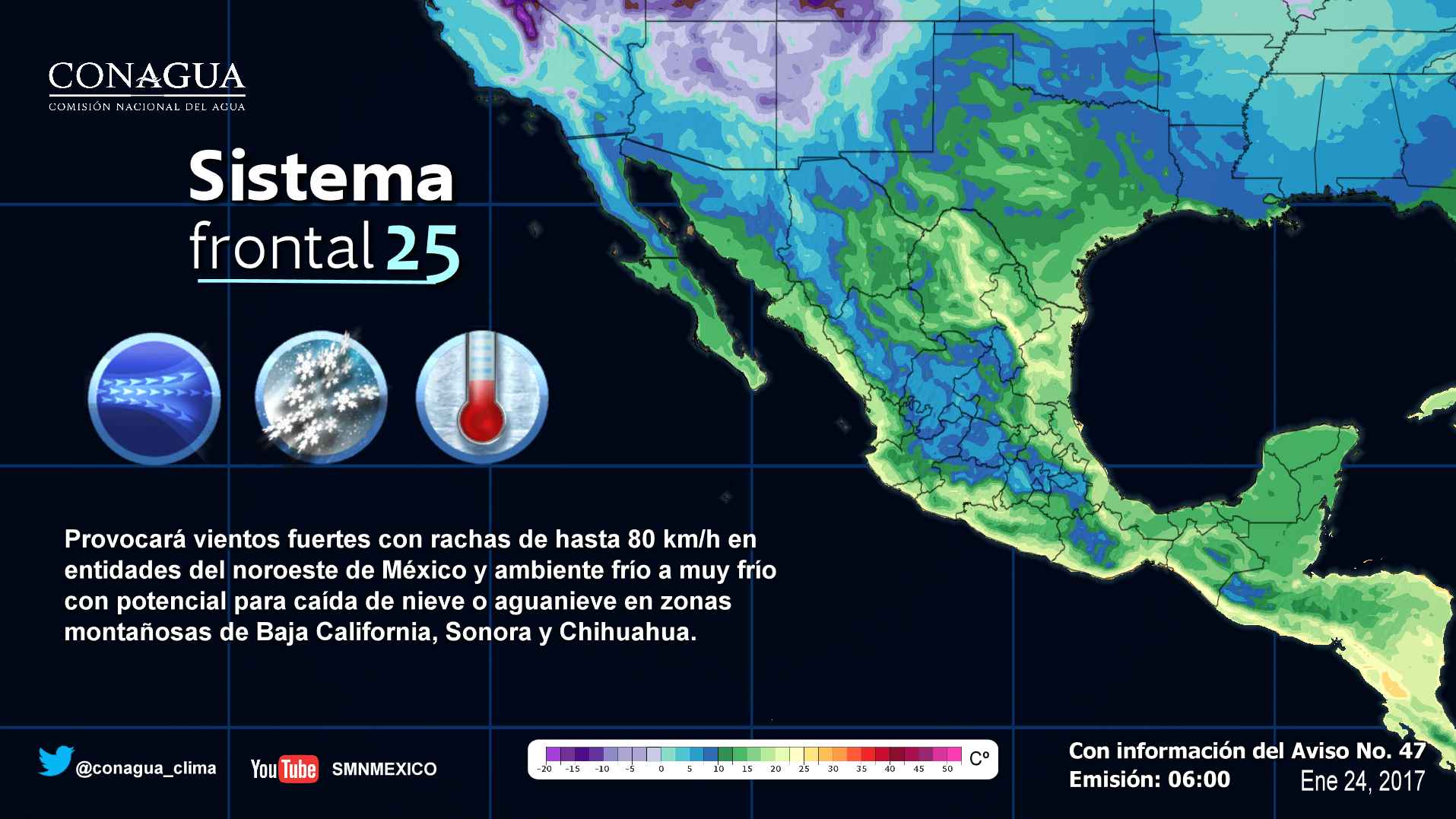 Ambiente frío y vientos fuertes en gran parte de México - 2401
