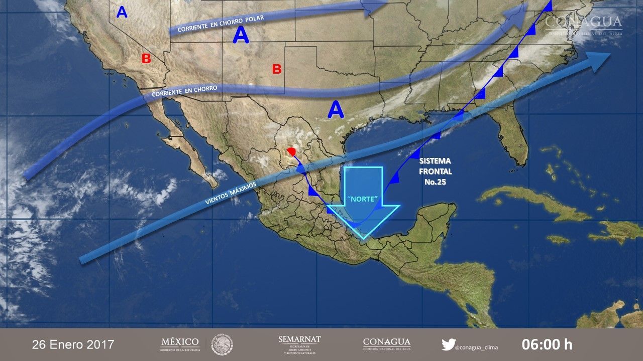 Continuará el ambiente frío en el noroeste, oriente y centro de México - 2601-2Q