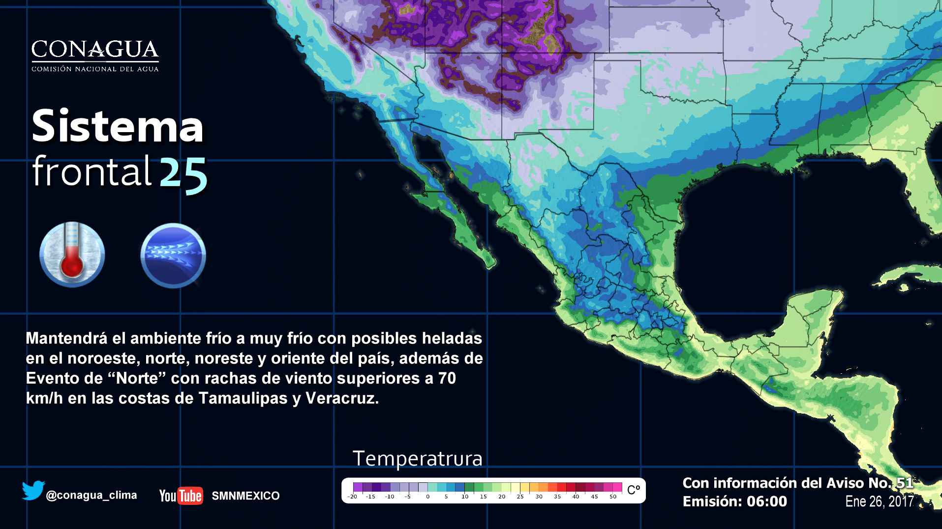Continuará el ambiente frío en el noroeste, oriente y centro de México - 2601