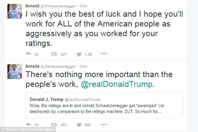 Trump se burla de Schwarzenegger por bajo rating - 3BE5BED700000578-4094784-image-a-42_1483717051069