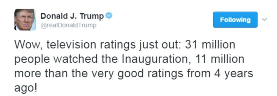 Secretario de Prensa de Trump mintió sobre récord de audiencia - 3C65228700000578-4143874-image-a-6_1485091759642