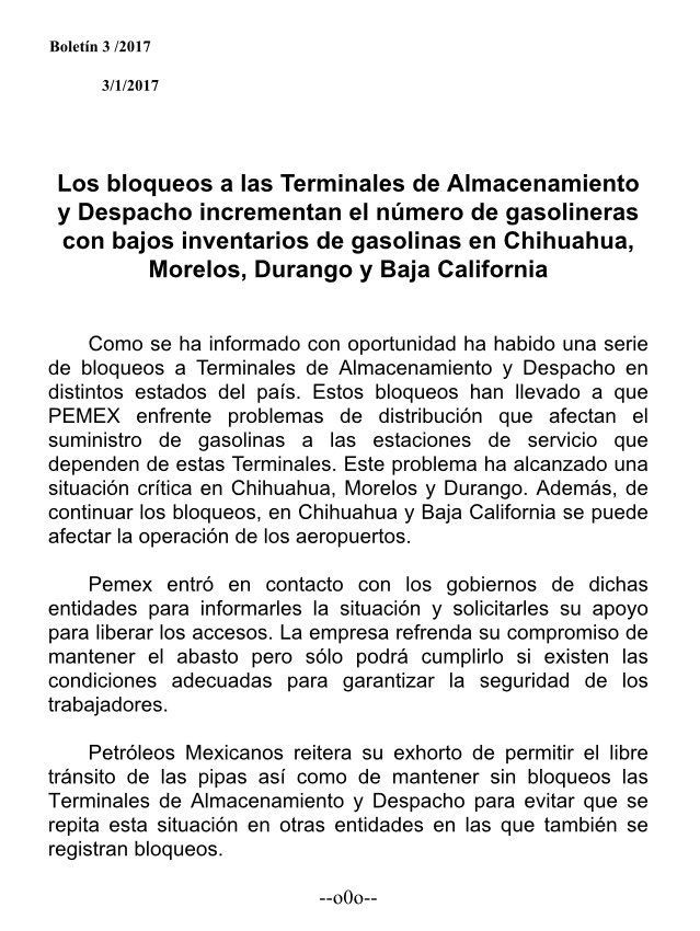 Pemex advierte por situación crítica de desabasto en tres estados - C1S5umqVEAASkiy