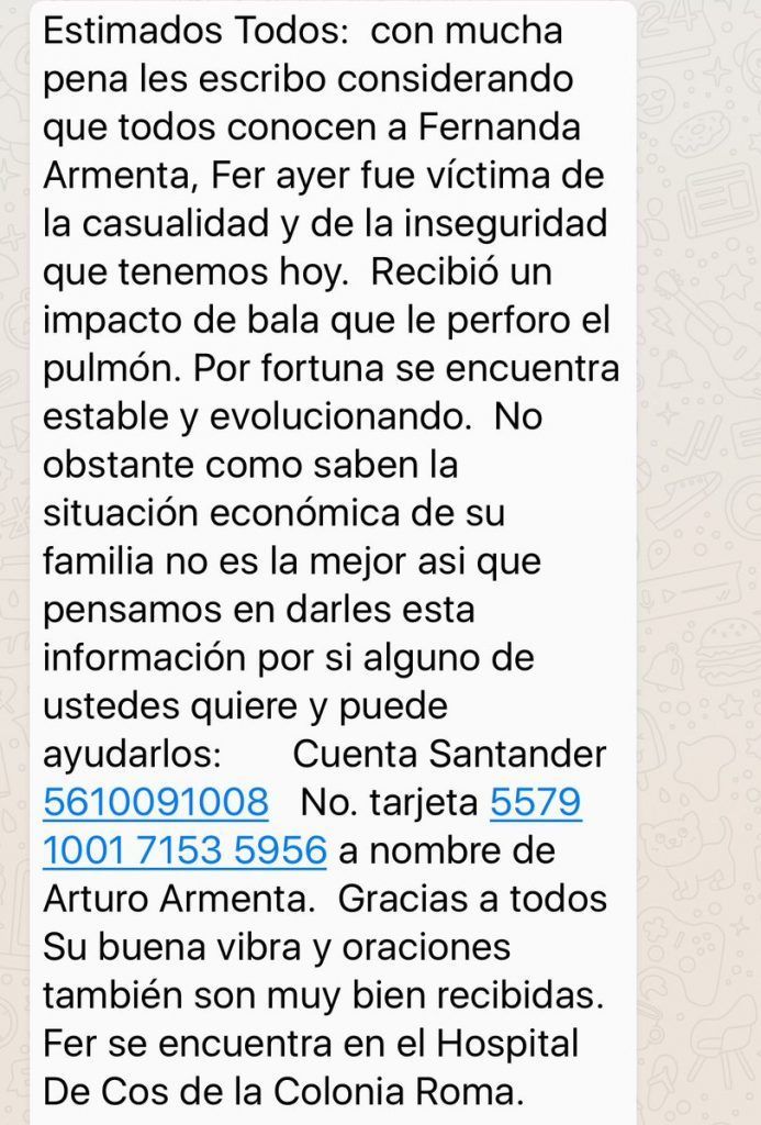 Disparan a nadadora mexicana en la colonia Roma - C3hKDSKUEAAgjh--693x1024
