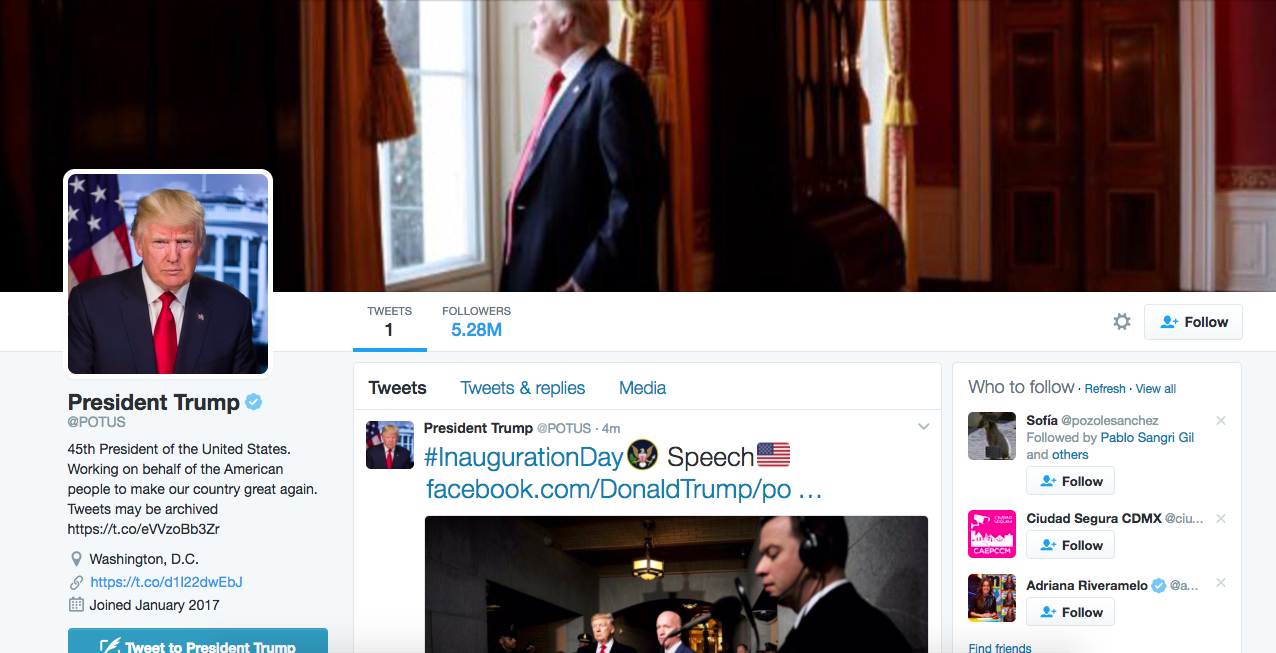 Así fue la transición de Obama y Trump en redes sociales - Captura-de-pantalla-2017-01-20-a-las-13.16.18
