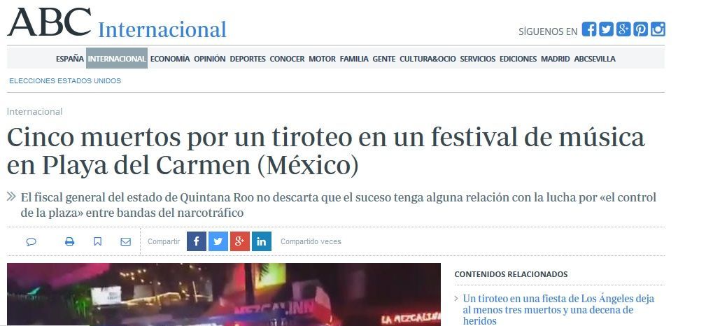 Medios internacionales destacan tiroteo en Playa del Carmen - abc-playa-1