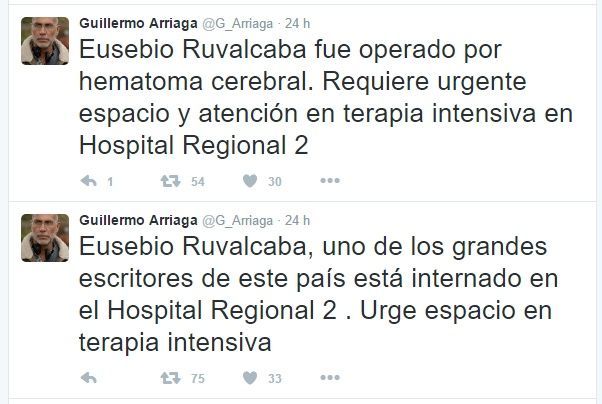 Solicitan donadores para el escritor Eusebio Ruvalcaba - arriaga