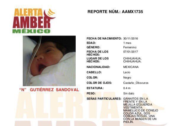 Mujer roba a bebé de un mes de nacida en Chihuahua - bebe-chihuahua-e1483974214913